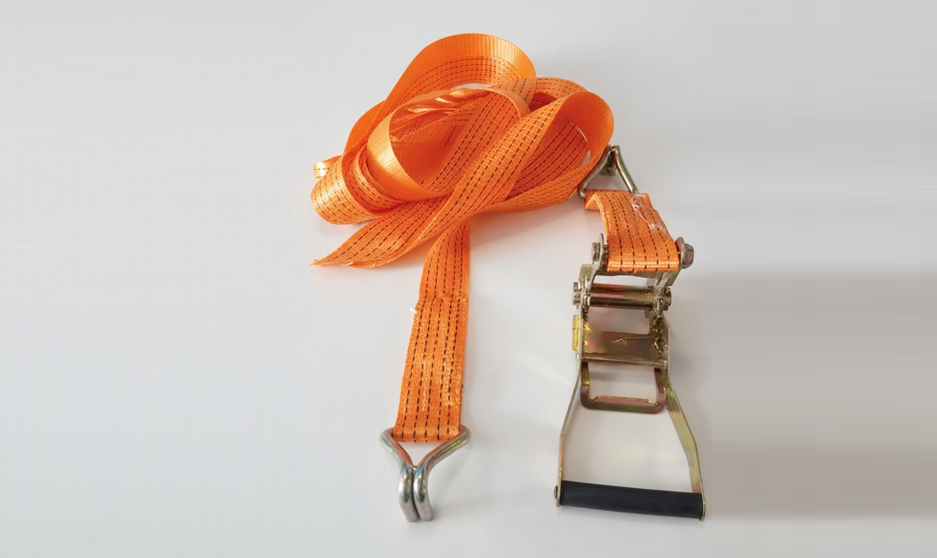 Orange Polyester Ratchet Lashing Belt